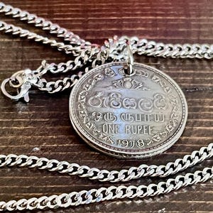 India One Rupee Coin Necklace | Vintage Indian Pendant | Handmade Jewelry Gift | Personal Lucky Charm | Collectible Coin Jewelry