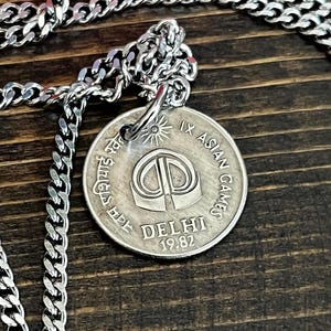 India Coin Necklace 25 Paise Delhi Asian Games Pendant Vintage Personal  Handmade Jewelry Gift Friend Charm For Him Her World Coin Collector