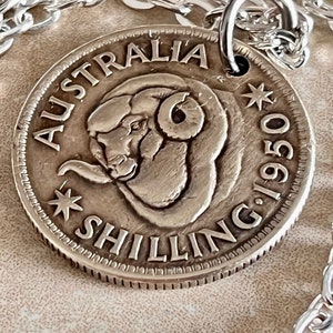 Australia Silver Necklace Coin Australian Shilling Personal Necklace Handmade Jewelry Gift Friend Charm For Him Her World Coin Collector