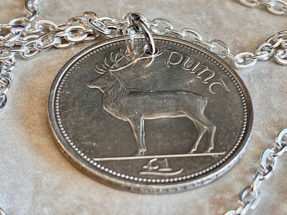 Ireland Pendant Punt Irish Harp Deer Eire Personal Necklace Old