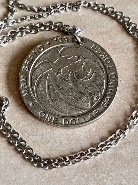 MGM Grand Gaming Token Coin Necklace Pendant Necklace Personal