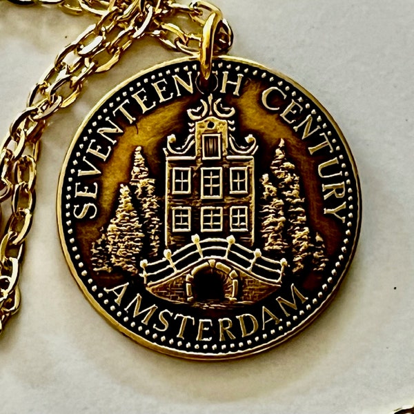Netherlands Kingdom Beatrix ND (1981) 1 Florijn Token, 300 years Amsterdamse Poort  Coin Pendant Jewelry For Him Her World Coin Collector