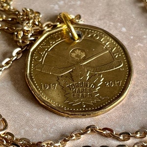 Toronto Maple Leafs NHL Hockey 100 Jahre Münze Anhänger Kanada Loonie Halskette Charm Geschenk für ihn, sie, Münzsammler, Münzen der Welt