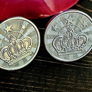 Boutons de manchette étoiles et couronnes Bijoux faits main Boutons de manchette Cadeau Charme ami pour lui Collectionneur de pièces de monnaie
