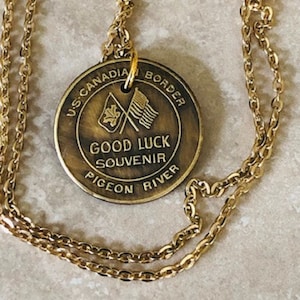 Good Luck US-CANADA Token Coin Necklace Jewelry Pendant Vintage Rare Coins  Coin Enthusiast Fashion Accessory Handmade