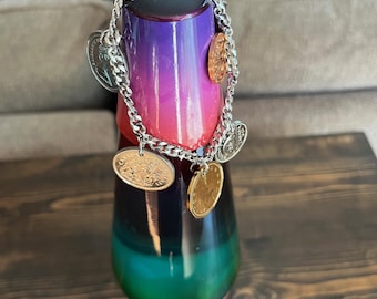 Canada Canadian Coin Bracelet Custom Jewelry Gift For Friend Coin Charm Gift For Him Coin Collector, King Queen World Coins