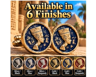 Nefertiti Cufflinks, Egyptian Queen Cuff Links, Ancient Egypt Gift, Egyptian Jewelry, History Lover Gift for Men