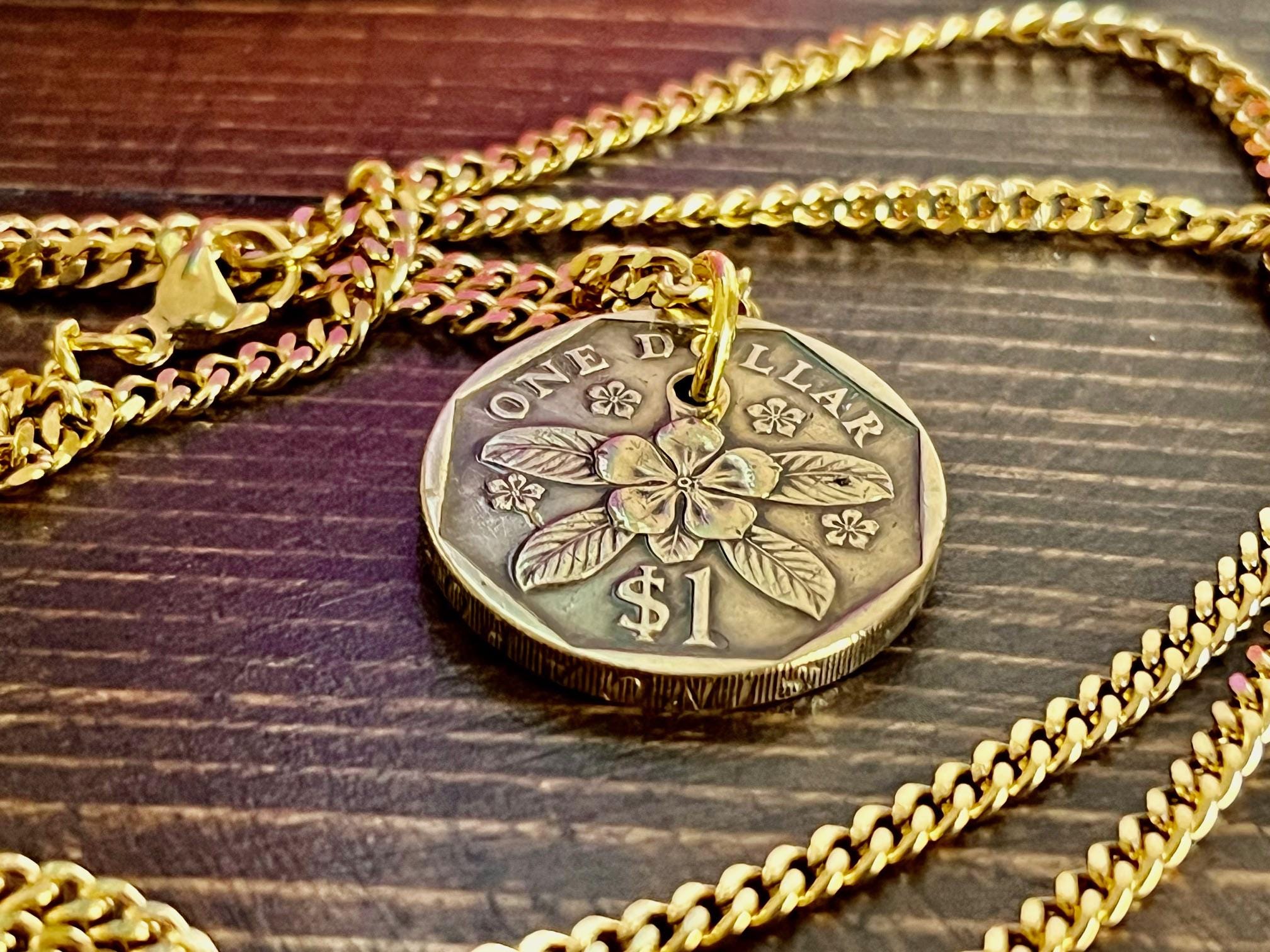 シンガポール 香港 1ドルコインペンダントネックレス 個人用 古い ヴィンテージ ハンドメイドジュエリーギフト 友人 チャーム 彼 彼女 世界コインコレクター