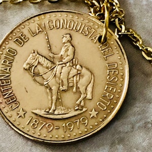 Argentina Coin Necklace Argentinian 100 Pesos Del Rio Personal Pendant Handmade Jewelry Gift Friend Charm For Him Her World Coin Collector