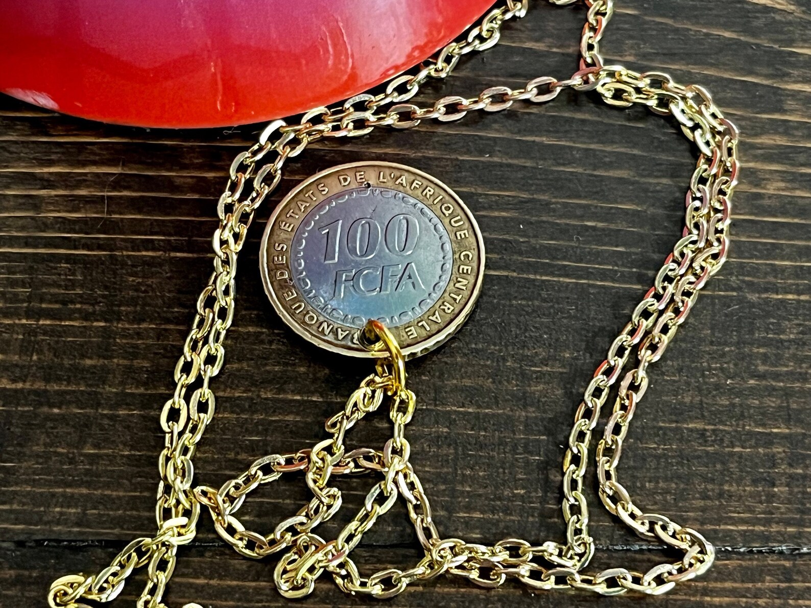 Central African Republic 100 FCFA Coin Pendant Charm Necklace Vintage ...