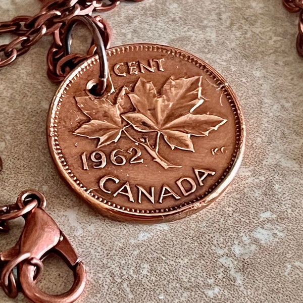 Canada Penny Coin Pendant One Cent Canadian Personal Necklace Vintage Handmade Jewelry Gift Friend Charm For Him Her World Coin Collector