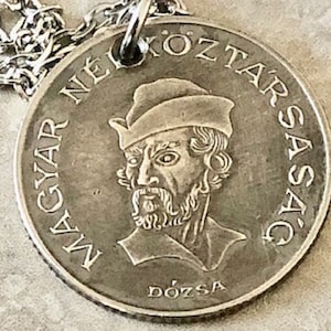 Hungary Coin Pendant Hungarian 20 Forint MAGYAR NÉPKÖZTÁRSASÁG Personal Necklace Jewelry Gift Friend Charm For Him Her World Coin Collector