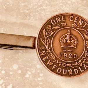 Newfoundland Coin Tie Clip Large Penny NFLD Custom Made Charm Gift For Friend Coin Charm Gift For Him, Coin Collector, World Coins