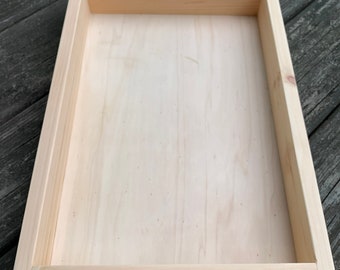 One Plain Wooden Tray (no handles)