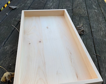 One Plain Wooden Tray (no handles)