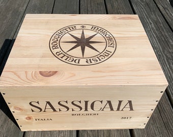 One Sassicaia Wooden Storage Box (no handles)  with matching box top