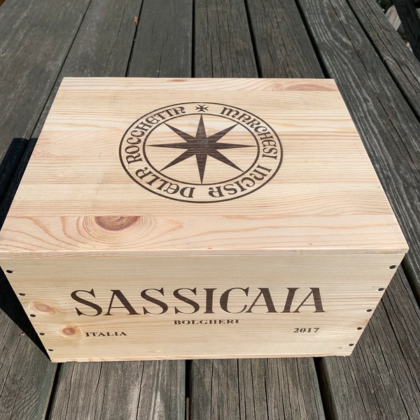 One Sassicaia Wooden Storage Box (no handles)  with matching box top