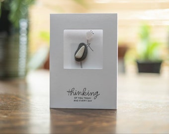 Thinking Of You Today And Everyday, Just for you Card, Loved One, Happy Post, Made For You, Handpicked Cornish Pebbles