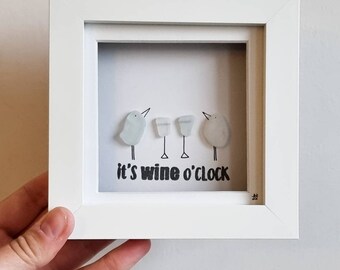 It's Wine O'Clock, Best Friend Gift, Party Time, Thank God It's Friday, Small Gift, Mini Frames, Wine Time, Colleague, Made in Cornwall