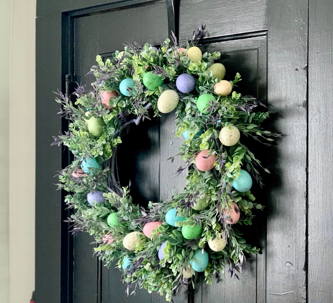 Easter Egg Wreath Welcome Easter Wreath Egg Wreath Easter