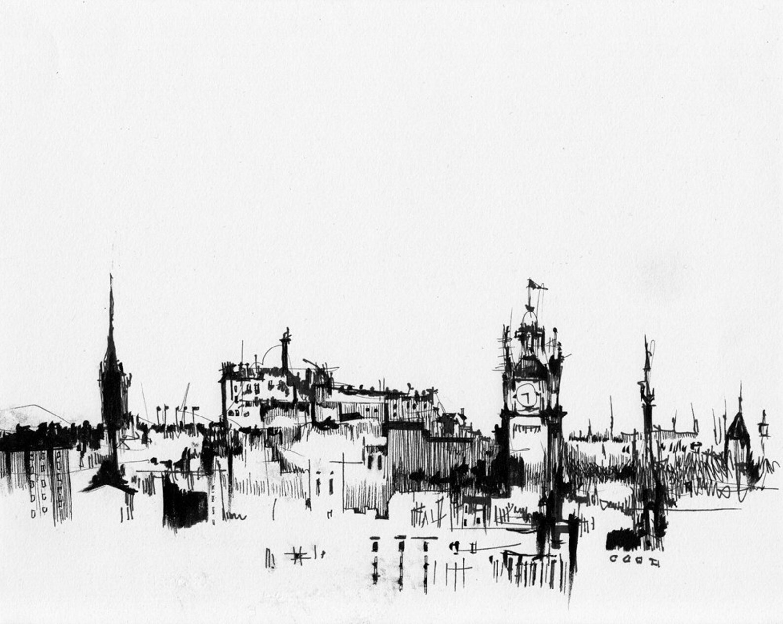 Edinburgh Print Edinburgh Art Edinburgh Skyline Scottish Etsy