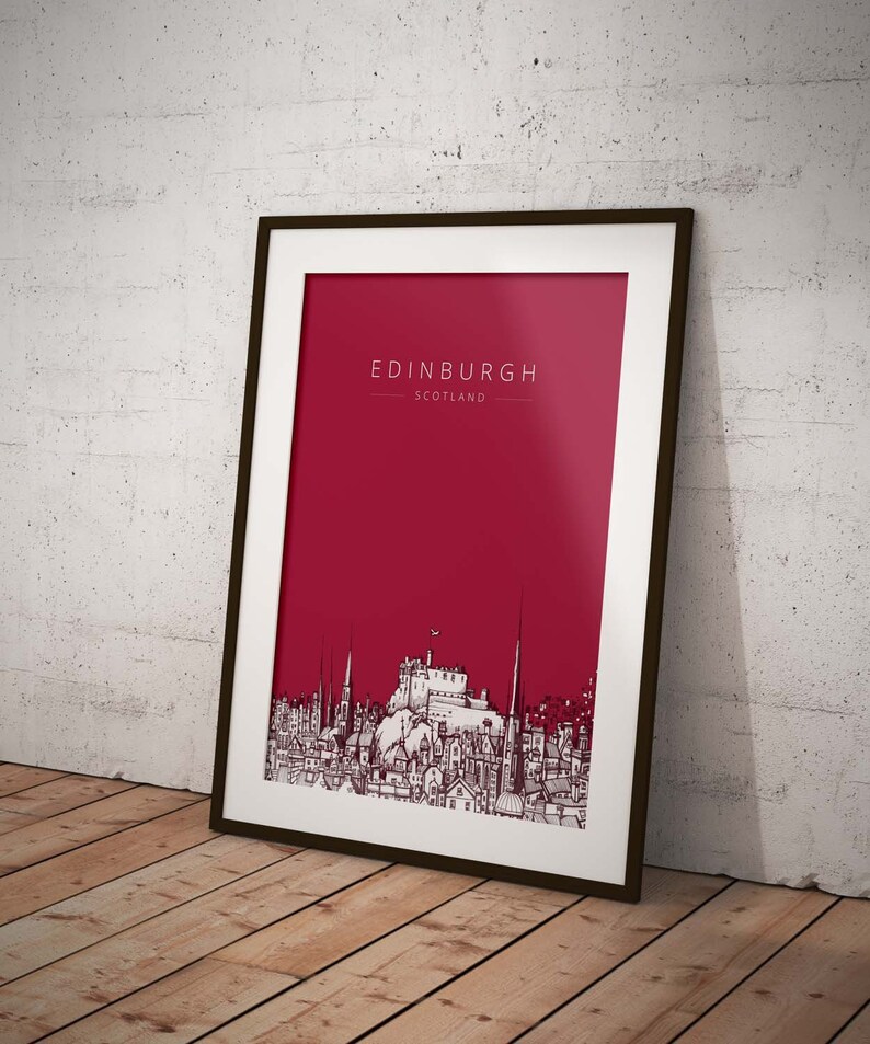 Edinburgh Print Edinburgh Castle Edinburgh Skyline Etsy