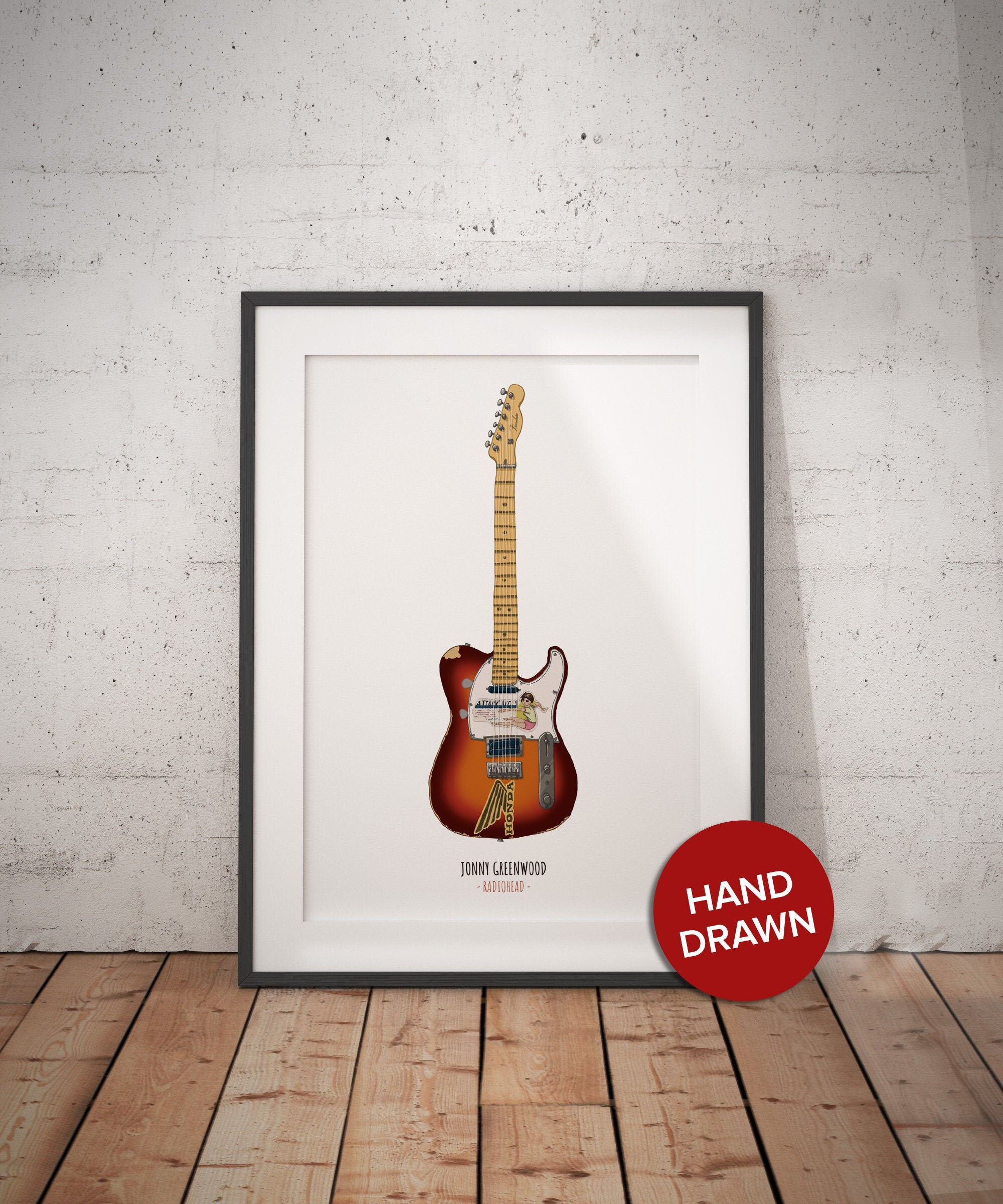 Jonny Greenwood Guitar Art Print: Radiohead Inspired Wall Decor - Etsy