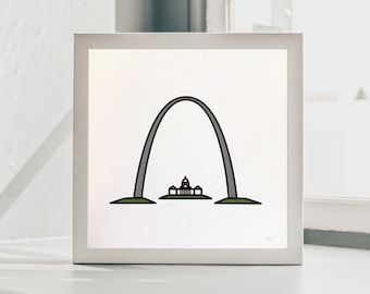 St. Louis Arch Screen Print | Silk Screen | Gateway Arch Screen Print | Hand Pulled Screen Print