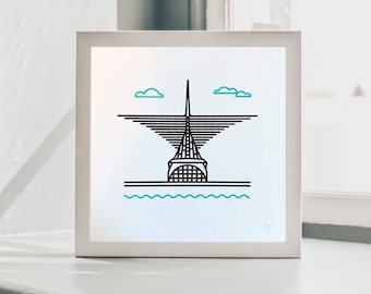 Milwuakee Art Museum Screen Print | Silk Screen | Wisconsin Screen Print | Hand Pulled Screen Print
