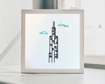 Sears Tower Screen Print | Silk Screen | Chicago Screen Print | Hand Pulled Screen Print