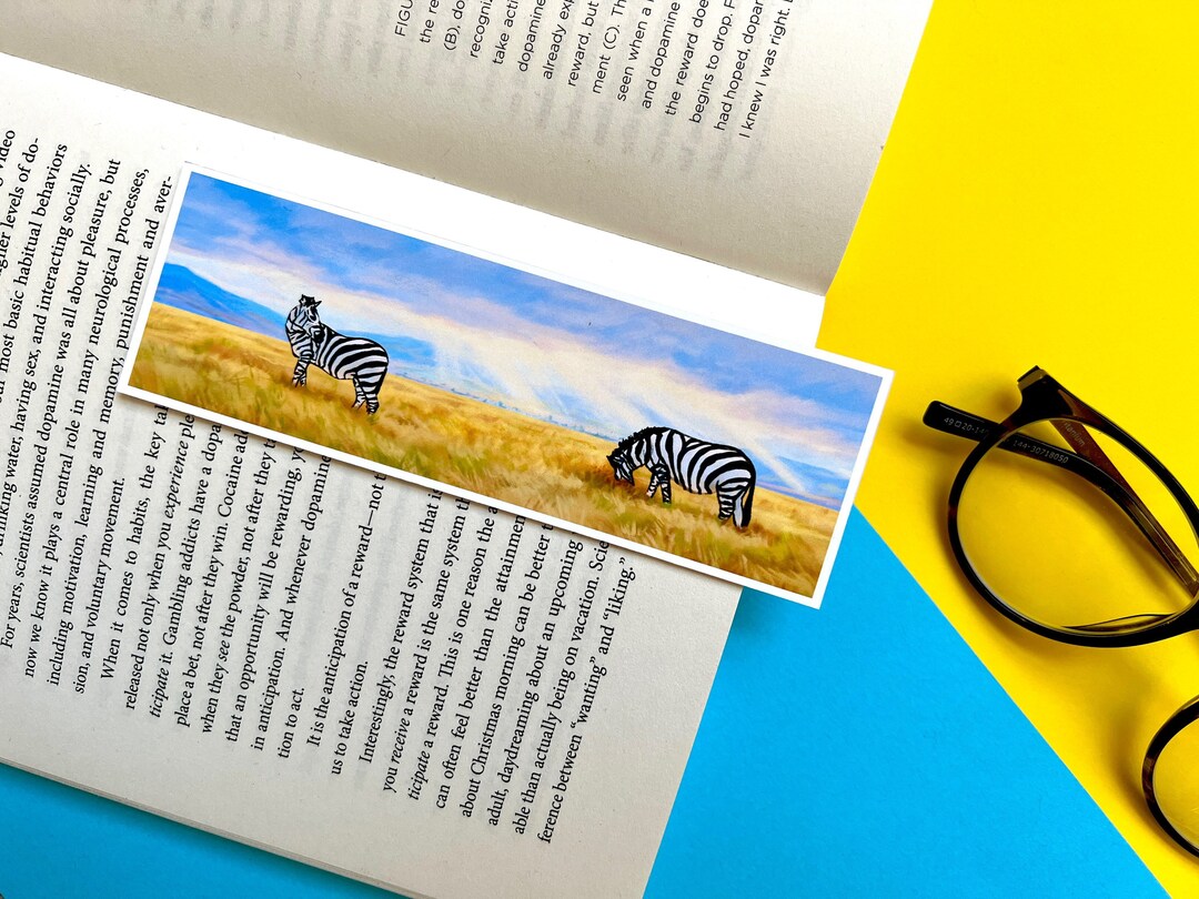 Aesthetic Bookmark Africa Zebra Sunset Clouds, Fine Art Print Etsy