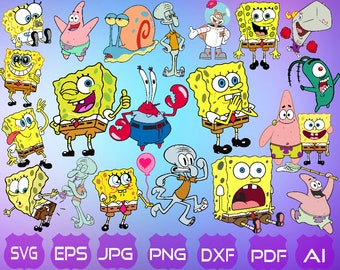 20 Sponge Bob SVG | Sponge Bob Clipart | Sponge Bob Svg Files | Spongebob SVG | Cartoon SVG | Square Pants | Instant Download |