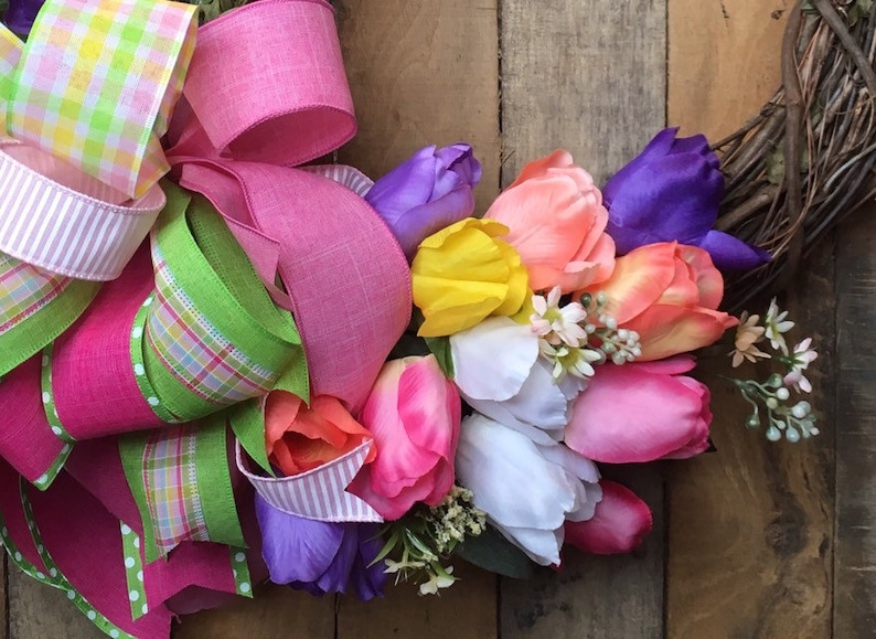 Easter Spring grapevine wreath
