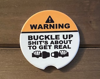 Buckle Up! Ceramic Car Coasters
