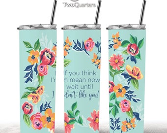 Wait Until I Don't Like You 20oz Skinny Tumbler Sublimation Design for Straight Tumbler - PNG Digital Download