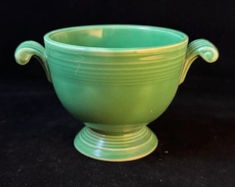 Vintage Fiesta Original Green Sugar Bowl | Homer Laughlin HLC | Fiestaware Replacement | No Lid