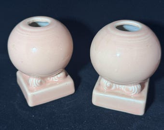 Vintage Fiestaware "ball" (round bulb) Candle Holders