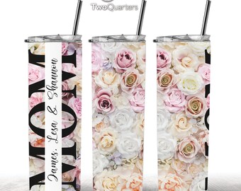 MOM Customizable 20oz Skinny Tumbler Sublimation Design for Straight Tumbler - PNG Digital Download