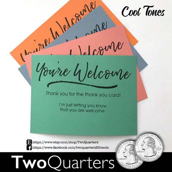 Sarcastic Greeting Cards: You're Welcome set of 4 Flat - Etsy