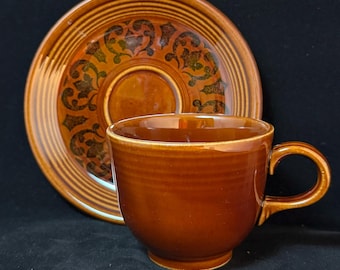 Fiestaware Amberstone Cup and Saucer