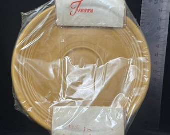 Vintage Fiesta Ironstone Gold Saucers in Original Factory Packaging | Set of 2 | NOS New Old Stock | Homer Laughlin | Original Fiesta