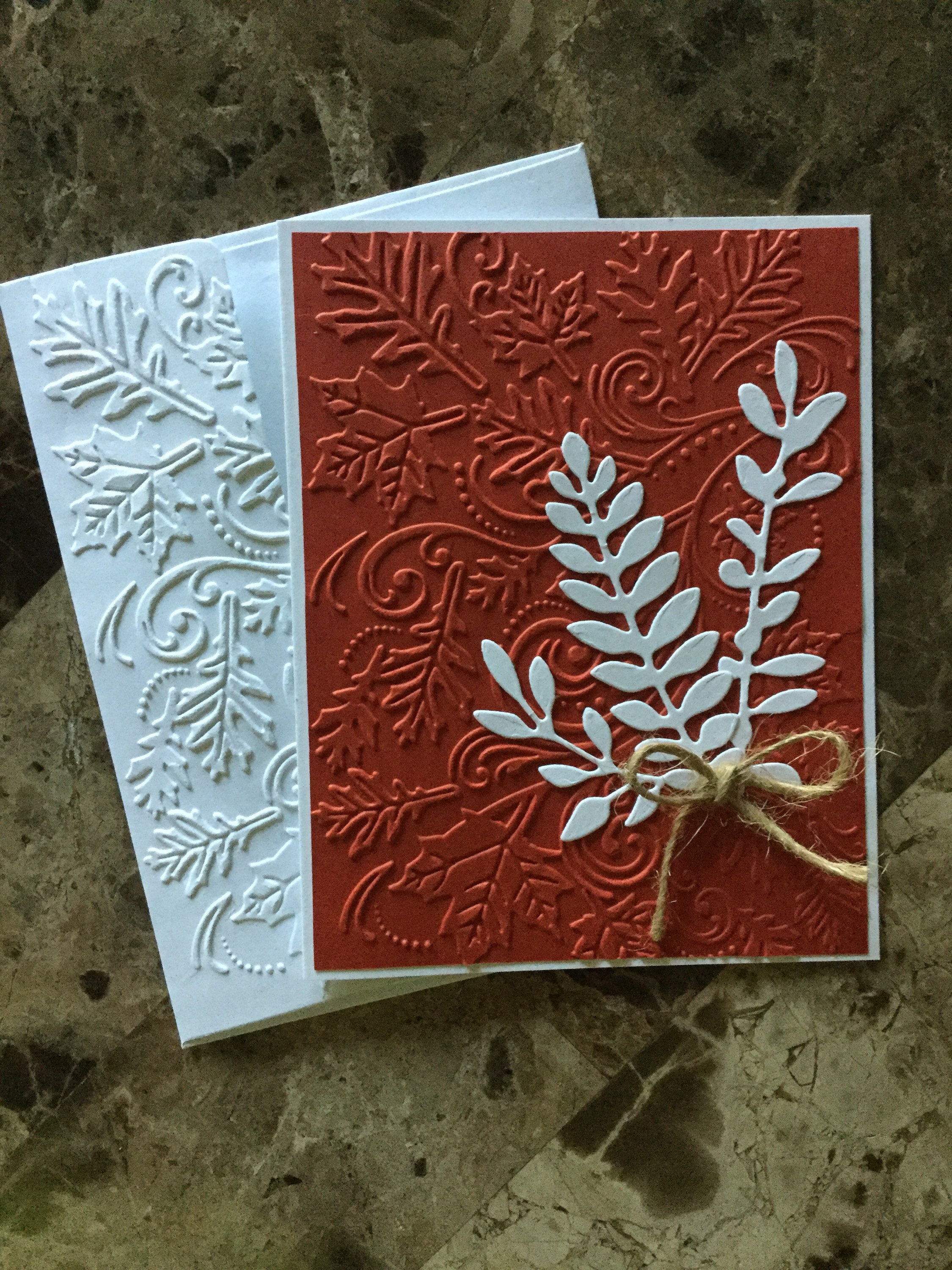 Set of 4 Elegant Leaves Cards, Note Cards, Handmade All Occasion ...