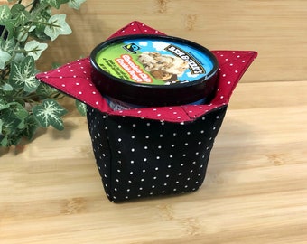 Black and Red Polka Dots Ice Cream Cozy, Ramen Cozy