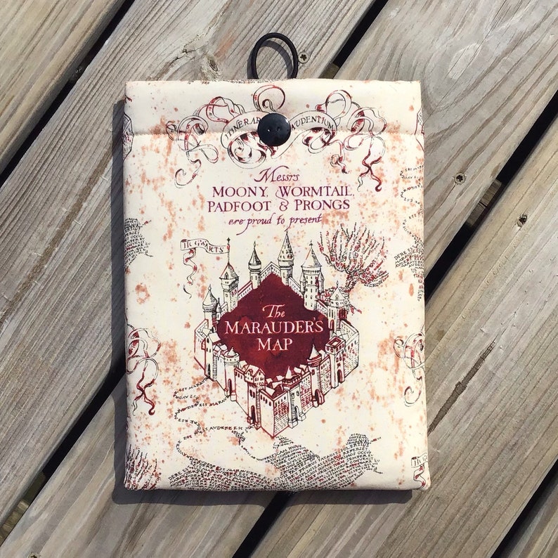 Book Sleeve  Wizards Map with or without Button Closure Book image 1