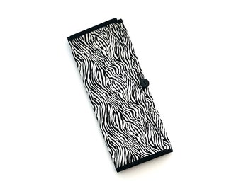 Bookmark Case constructed in a Zebra print cotton fabric