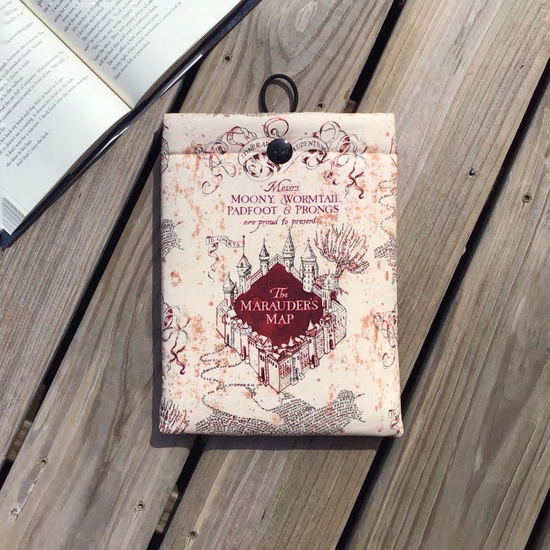 Book Sleeve  Wizards Map with or without Button Closure Book image 0