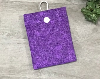 Purple Calico Book Sleeve  with or without a Button Closure