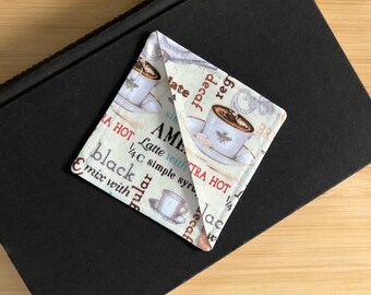 Bookmark, handmade from Coffee Lovers fabric