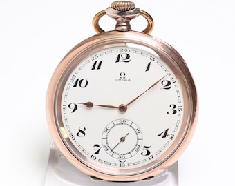 Vintage Omega Pocket Watch: Gold-Plated Solid Silver, Swiss Made 1937