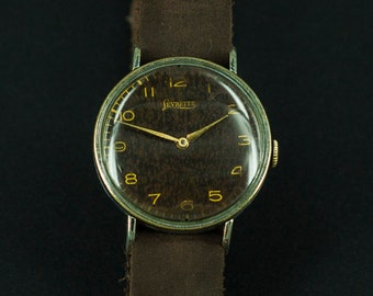 Raro orologio da polso da uomo militare Levrette vintage della seconda guerra mondiale, orologio vintage svizzero, regalo meraviglioso